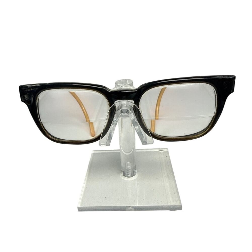 Vintage 1950s–60s Bausch & Lomb Black Gold Cable Temple Eyeglass Frames 6 1/4